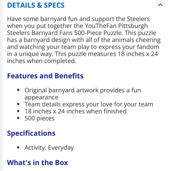 NWT Pittsburgh Steelers Barnyard Fans NFL 500 pc Puzzle - Picture 4 of 9